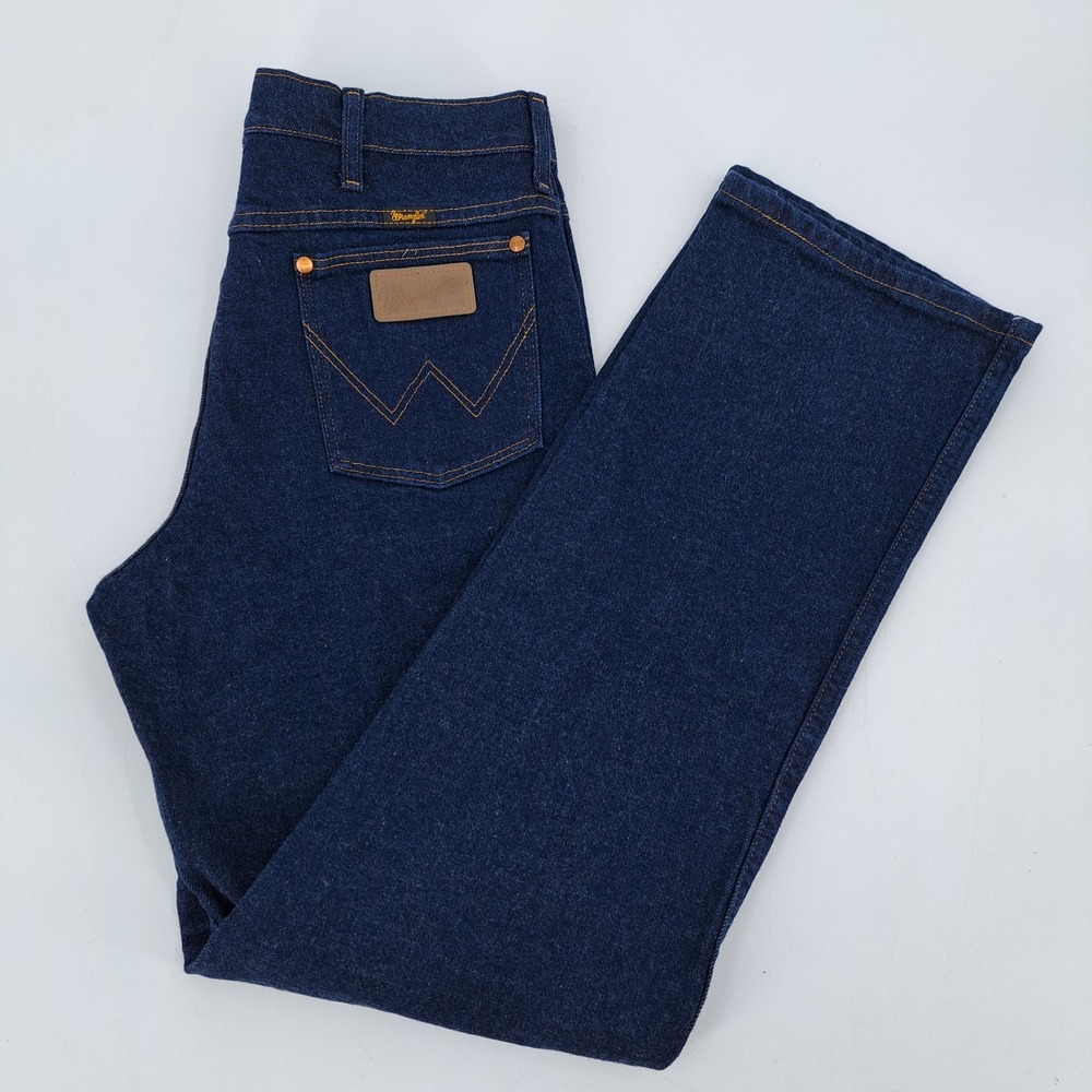 Wrangler 937STR Jeans Mens 33x32 Cotton Spandex Blue Solid Slim Fit Stretch NWOT